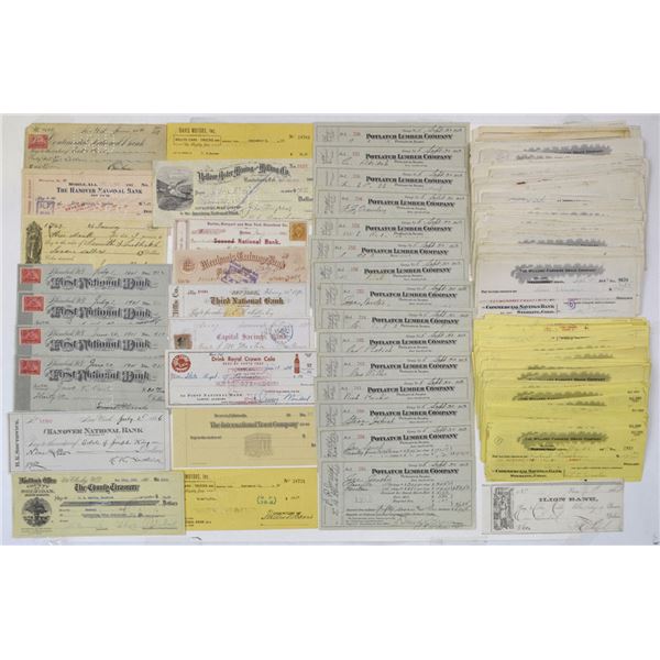Bank Drafts and Check Assortment, ca.1880s to 1950s.