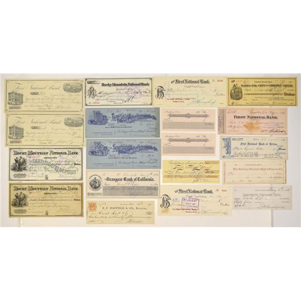 Colorado and Western States, 1858 to 1929, Bank Checks and Drafts.