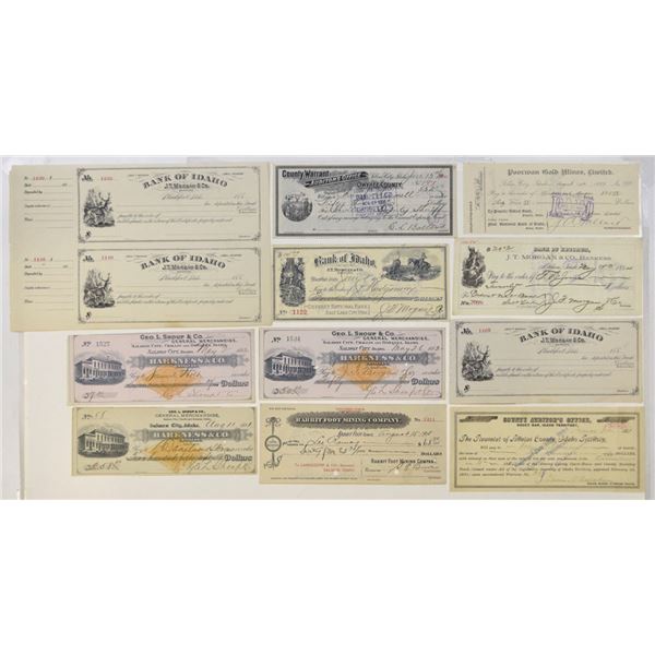 ID. Idaho Territorial and Early State Banking & Mining Document Assortment, 1881 to 1908.