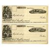 Image 1 : MT. Holladay Overland Mail and Express Co., with Stage Coach Vignettes, 1860s, Unissued Draft Pair