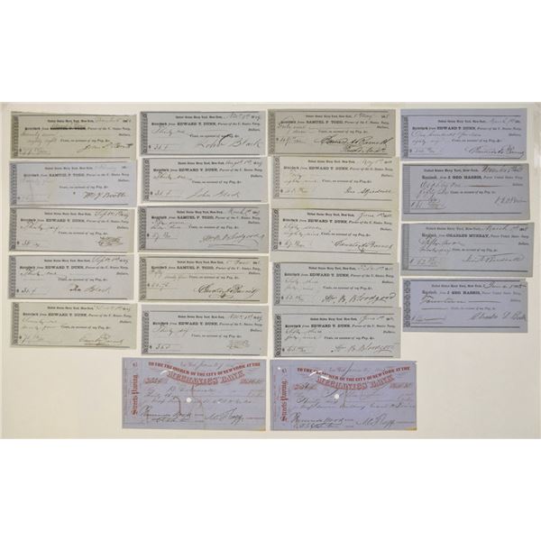 NY. New York Banking and Naval Paycheck Group, 1849 to 1858.