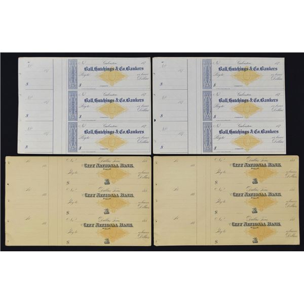 TX. Ball, Hutchings & Co. Bankers, & City National Bank, ND (1870 to 1880s), RN-G1 Imprinted Revenue