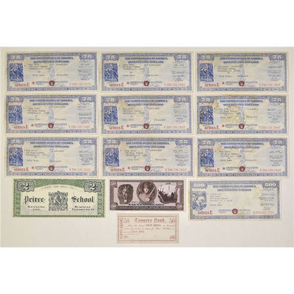 U.S. Savings Bonds and Educational Training Notes, ca.1940s to 1970s.