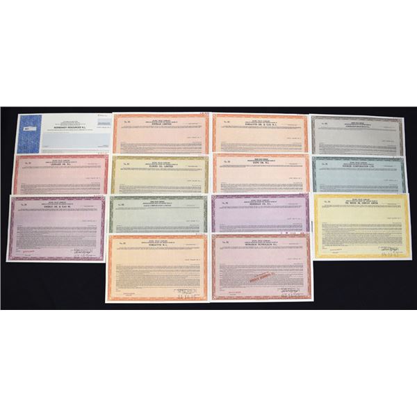 Australian Collection of Mining and Oil Company Specimen ADR Certificates, ca.1980s.