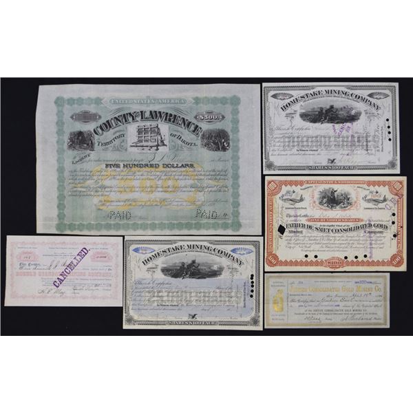 Early Dakota Territory Mining Certificates, 1879 to 1892.