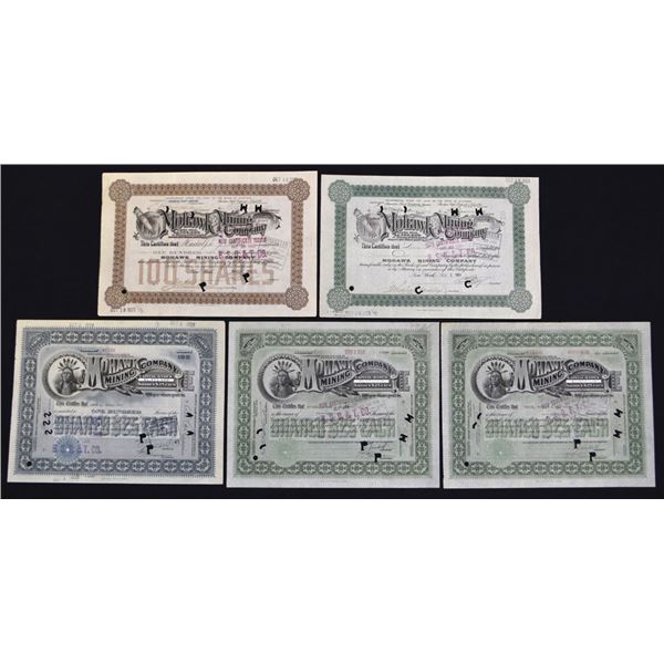 MI. Mohawk Mining Co., 1907-1923, I/C Stock Certificate Assortment.