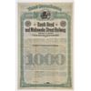 Image 1 : IN. South Bend & Mishawaka Street Railway Co., 1885, $1000 Specimen Bond Rarity
