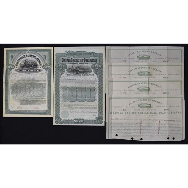 Ny. PA., Upstate New York and Pennsylvania Bond Trio, 1862 and 1904.