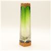 Image 1 : Bohemian Green Cut and Engraved Glass Column Vase with Gilt Mounts, Probably Moser, Circa 1890