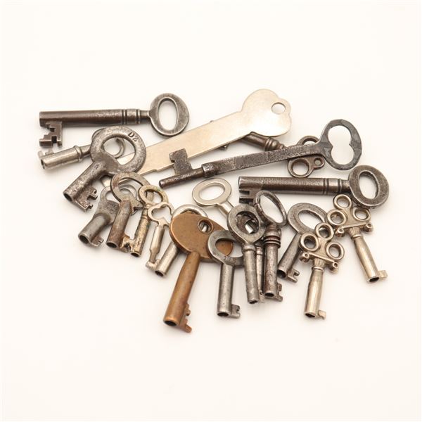 Group of Mixed Antique and Vintage Skeleton and Cabinet Keys, Late 19th–Mid 20th Century