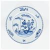 Image 1 : Chinese Export Blue and White Porcelain Plate with Rock and Peony, Qianlong Period