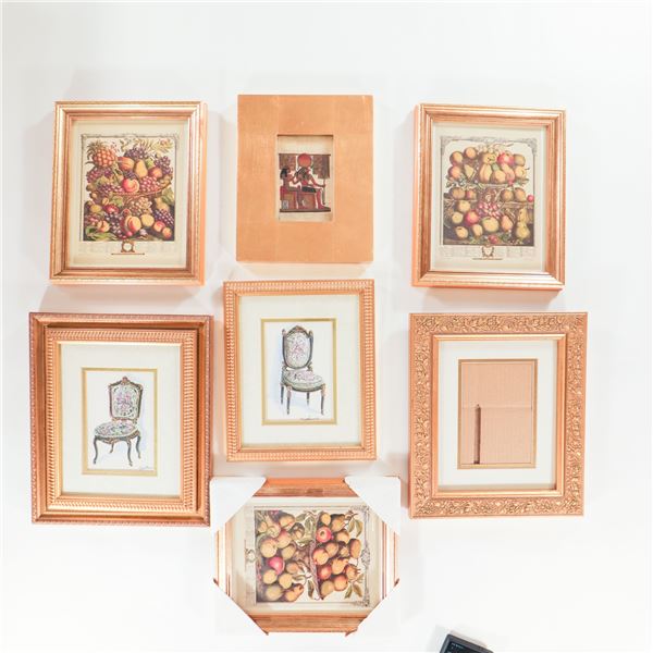 Group of Seven Decorative Gold-Tone Framed Wall Frames
