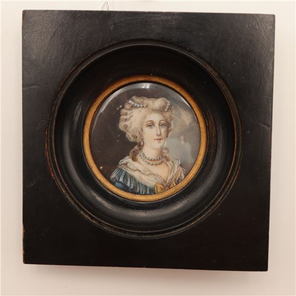 Portrait miniature of a lady of the French court, French school, 19th century