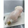 Image 6 : 10 INCH HAND CARVED PINK CALCITE LION