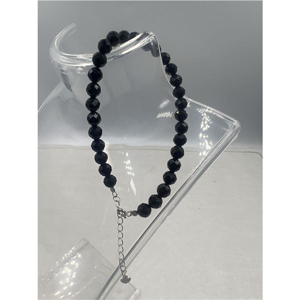 BRAND NEW 6 MM  FACETED BLACK TOURMALINE BRACELET