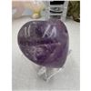 Image 2 : 2.1 INCH  AMETHYST  CRYSTAL HEART(GOOD AURA SHINE)