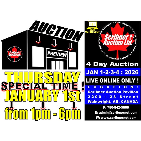 OPEN HOUSE - PREVIEW THURSDAY : JAN 1st from 1-6pm Alberta Canada Time