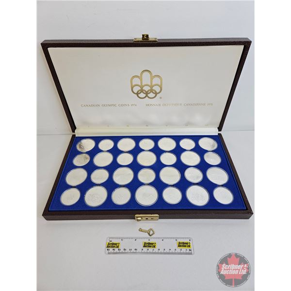 RCM Canada 1976 Silver Olympic 28 Coin Set in Presentation Case (w/key & original shipping box) Set 