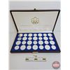 Image 1 : RCM Canada 1976 Silver Olympic 28 Coin Set in Presentation Case (w/key & original shipping box) Set 