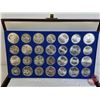 Image 2 : RCM Canada 1976 Silver Olympic 28 Coin Set in Presentation Case (w/key & original shipping box) Set 
