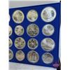 Image 5 : RCM Canada 1976 Silver Olympic 28 Coin Set in Presentation Case (w/key & original shipping box) Set 