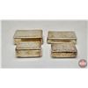 Image 11 : RARE Johnson Matthey Canada : FINE SILVER INGOT SET (4) : "JMC" Maple Leaf : Vintage Pour ~ 3 oz. (T