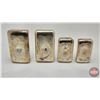 Image 9 : RARE Johnson Matthey Canada : FINE SILVER INGOT SET (4) : "JMC" Maple Leaf : Vintage Pour ~ 3 oz. (T