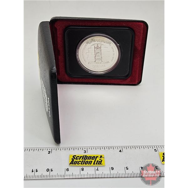 RCM Canada 1977 Silver Dollar : Throne of the Senate (Black Case)