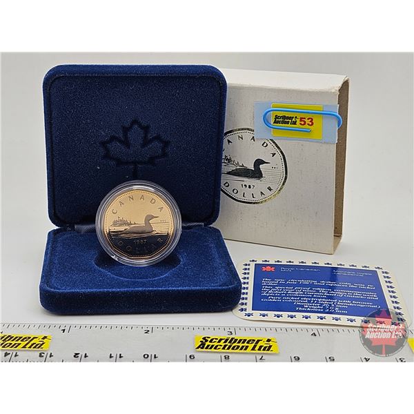 RCM Canada 1987 Special Proof Edition Loon Dollar (Blue Velvet Case)