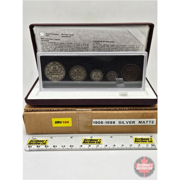 RCM Canada : 90th Anniversary Coin Set 1908-1998 : The Design : Matte (COA #10479)