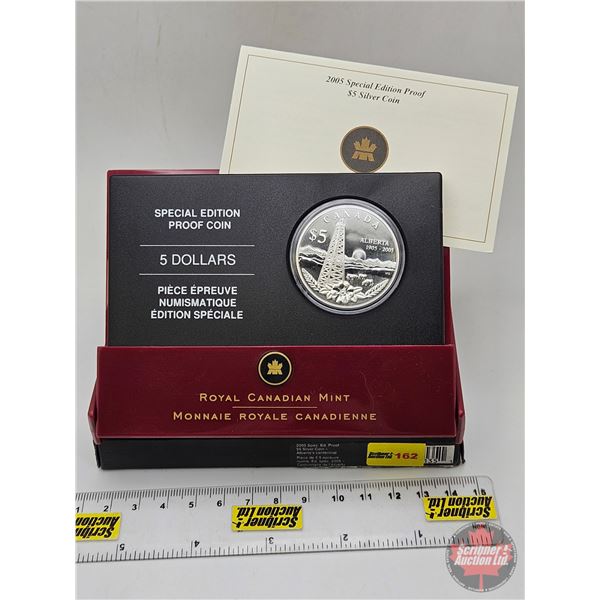 RCM Canada 2005 Special Edition Proof $5 Dollar Coin : Alberta's Centennial (COA #00794) (99.99%) (G