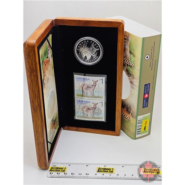 RCM Canada 2005 $5 Limited-Edition Stamp & Fine Silver Coin Set : Deer & Fawn (S/N#20809 of 25555) (