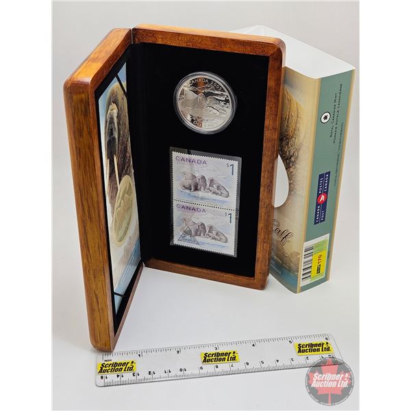 RCM Canada 2005 $5 Limited-Edition Stamp & Fine Silver Coin Set : The Atlantic Walrus and Calf (S/N#