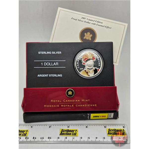 RCM Canada 2007 Limited Edition : Proof Silver Dollar with Enamel-Effect :  Thayendanegea (COA #3712
