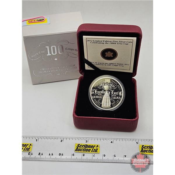 RCM Canada 2012 Limited Edition Fine Silver Coin : Celebrating the 100th Grey Cup (COA #3930) (99.99