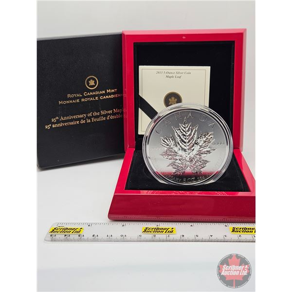 RCM Canada 2013 : Five-Ounce Silver Coin : Maple Leaf (COA #2120) (99.99%) (GST Exempt)