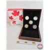 Image 1 : RCM 2013 O Canada $25 Fine Silver Five-Coin Set  ~ The Wolf (COA #1223) ~ The Caribou (COA #8216) ~