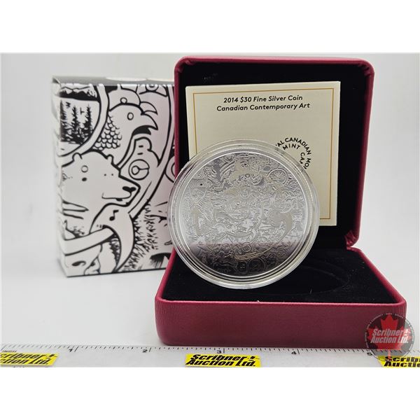RCM Canada 2014 : $30 Fine Silver Coin : Canadian Contemporary Art : Tim Barnard (COA #3742) (99.99%