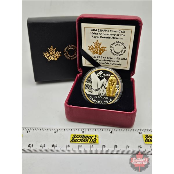 RCM Canada 2014 : $20 Fine Silver Coin : 100th Anniversary of the Royal Ontario Museum (COA #1891) (
