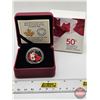 Image 1 : RCM Canada 2015 : $3 Fine Silver Coin : 50th Anniversary of the Canadian Flag (COA #10630) (99.99%)