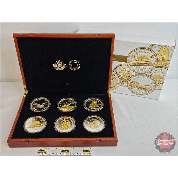 RCM Canada 2015 Fine Silver Coins : BIG COIN SERIES : Six-Coin Set ~ 5-Cent Coin (COA #0162) ~ 10-Ce