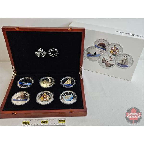 RCM Canada 2016 Fine Silver Coins : BIG COIN SERIES : Six-Coin Set ~ 5-Cent Coin (COA #0130) ~ 10-Ce