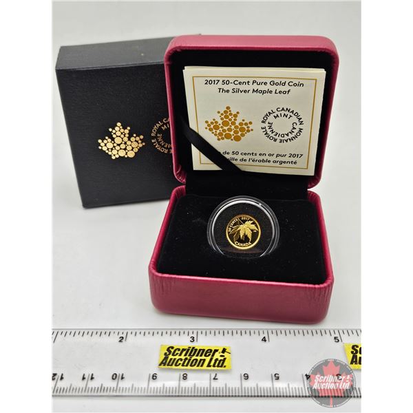 RCM Canada 2017 : 50-Cent Pure Gold Coin : The Silver Maple Leaf (COA #5739) (99.99%) (1.27 grams) (