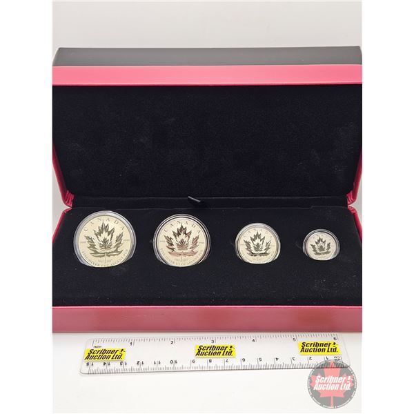 RCM Canada 2017 Fine Silver Fractional 4-Coin Set : Maple Leaf Tribute (COA #1125) The coins bear a