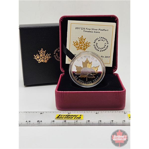 RCM Canada 2017 : $25 Fine Silver Piedfort : Timeless Icons (COA #0487) (99.99%) (GST Exempt)