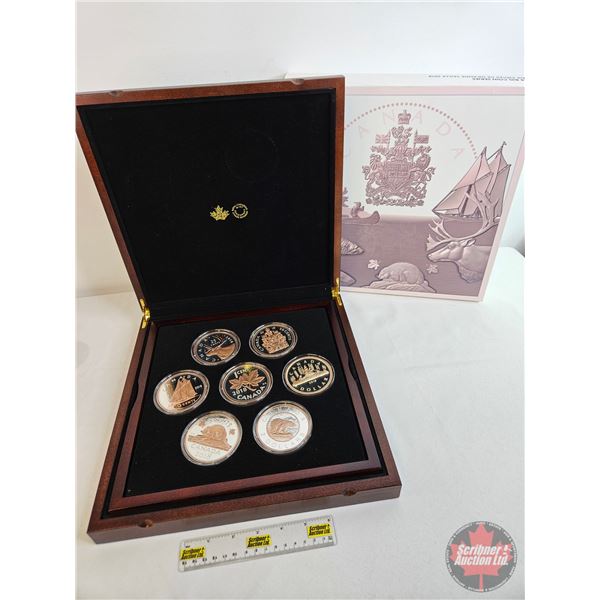 RCM Canada 2018 Fine Silver Coins : BIG COIN SERIES : Seven-Coin Set  ~ 1-Cent Coin (COA #0218) ~ 5-