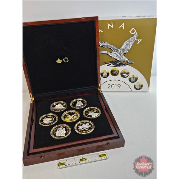 RCM Canada 2019 Fine Silver Coins : BIG COIN SERIES : Seven-Coin Set  ~ 1-Cent Coin (COA #1139) ~ 5-