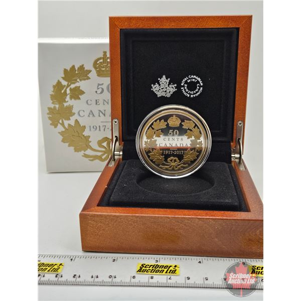 RCM Canada 2017 : 50-Cent Fine Silver Coin : 100th Anniversary of the 1917 Half-Dollar (COA #3621) (