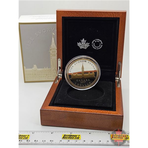 RCM Canada 2017 : $1 Fine Silver Coin : Renewed Silver Dollar : Commemorative Royal Visit Parliament
