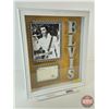 Image 1 : Framed Display of Elvis Picture & Hand Signed Postcard :1970 Hilton Hotel (No COA) (Frame Measures :